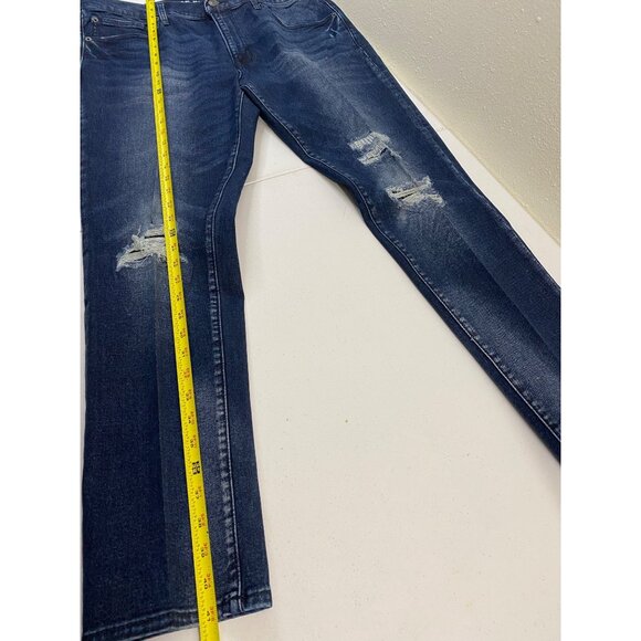 Advance Flex 360 Men's 38x30 Skinny Jeans Dark Wash Distressed Stretch Denim - Picture 8 of 11